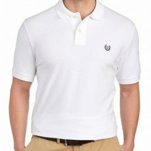 Men's Chaps Solid White  Knit Polo Shirt NWT